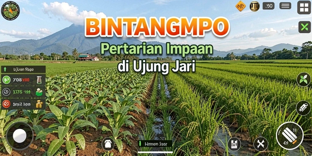 Screenshot BINTANGMPO menunjukkan gameplay pertanian yang menarik.