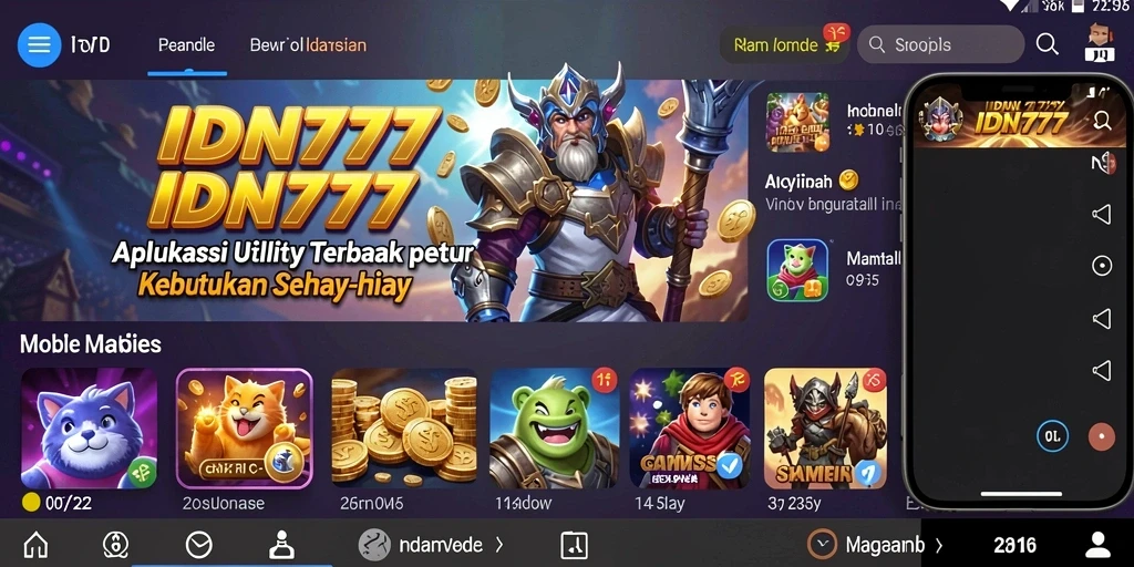 Tampilan antarmuka aplikasi IDN777 yang user-friendly dan mudah digunakan.
