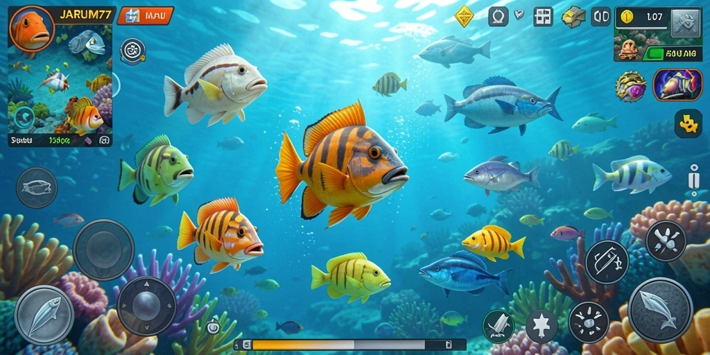 Tangkapan layar mendebarkan dari gameplay Tembak Ikan JARUM77.
