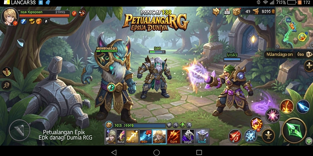 Tampilan gameplay yang mendebarkan dalam LANCAR138 dengan aksi RPG yang intens.