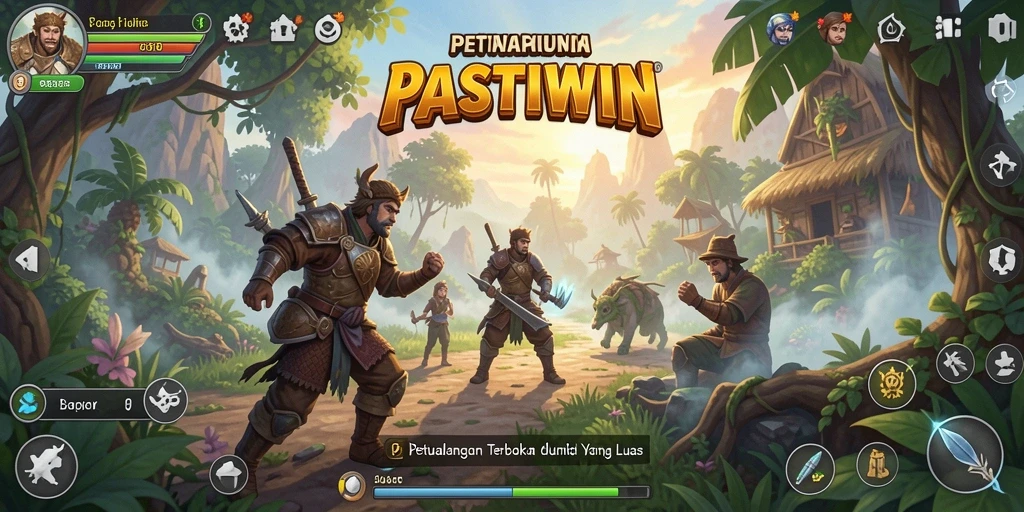 Tampilan screenshot PASTIWIN menampilkan petualangan mendebarkan di dunia terbuka.