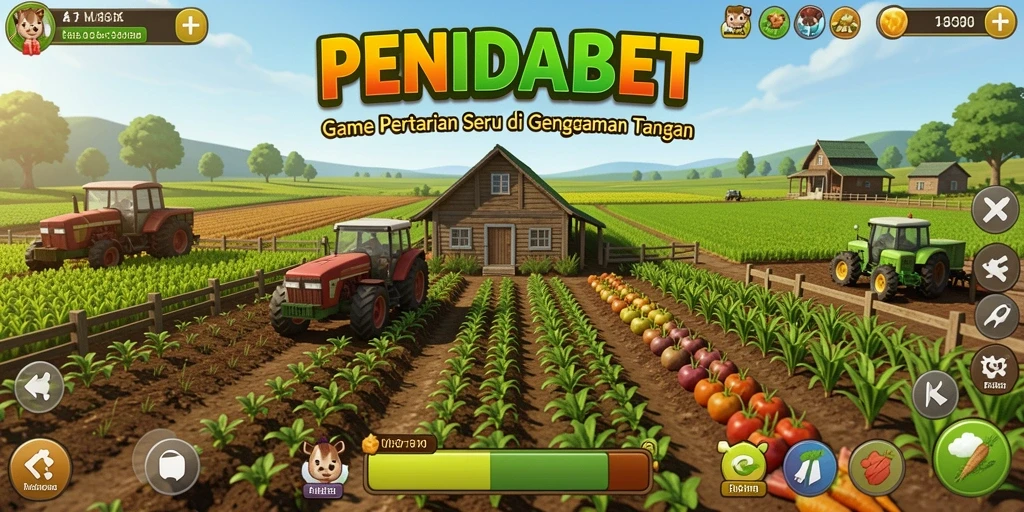 Tampilan gameplay seru dari PENIDABET yang menunjukkan aktivitas bertani.