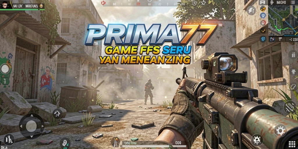 Tangkapan layar menampilkan aksi seru dalam PRIMA77 FPS.