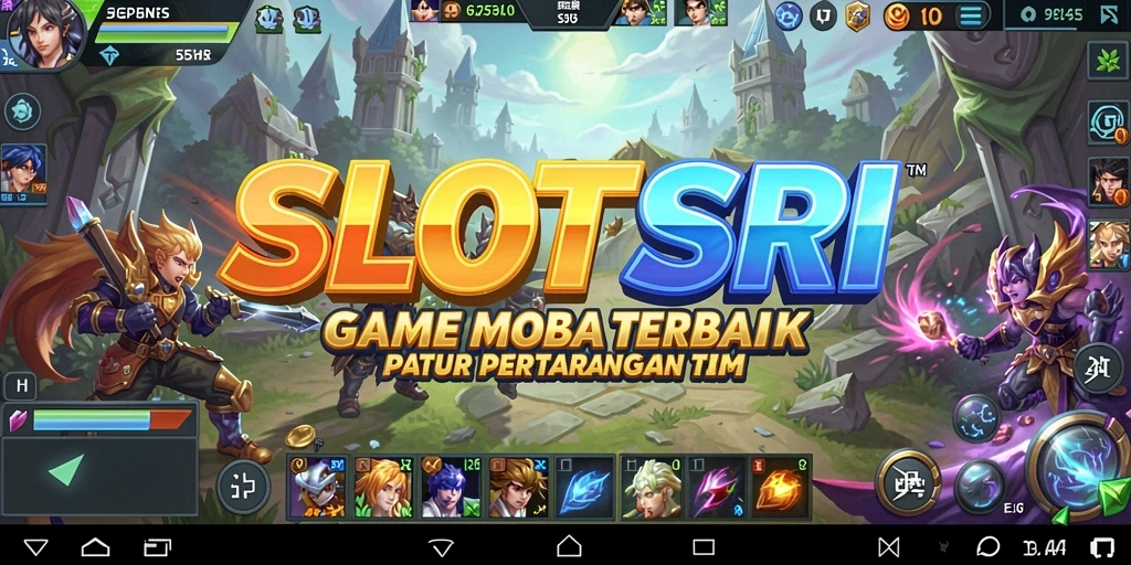 Tampilan aksi mendebarkan dalam permainan MOBA SLOTSRI.
