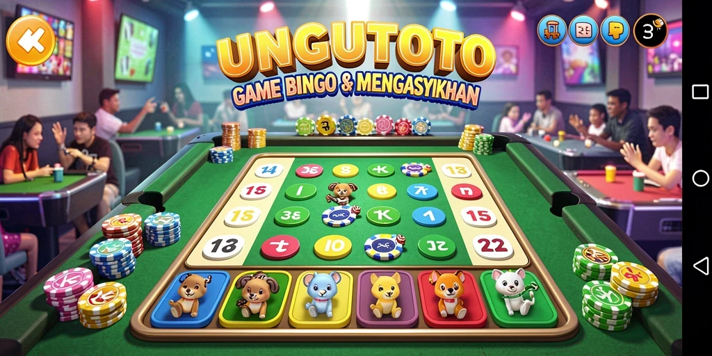 Tampilan gameplay seru UNGUTOTO dengan elemen Bingo.